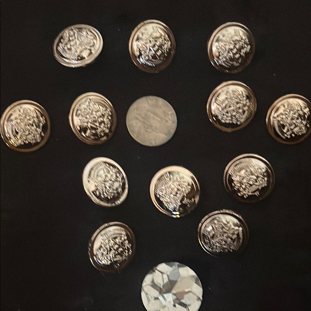 Gold  Decorative Buttons.  Set of 12. New, never worn. Nickel size .